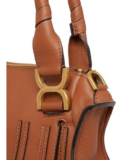 Chloé Brown Logo Saddle Handbag
