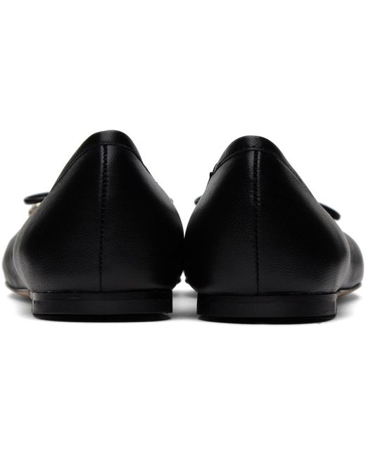 Jimmy Choo Black Elme Embellished Flat Shoes