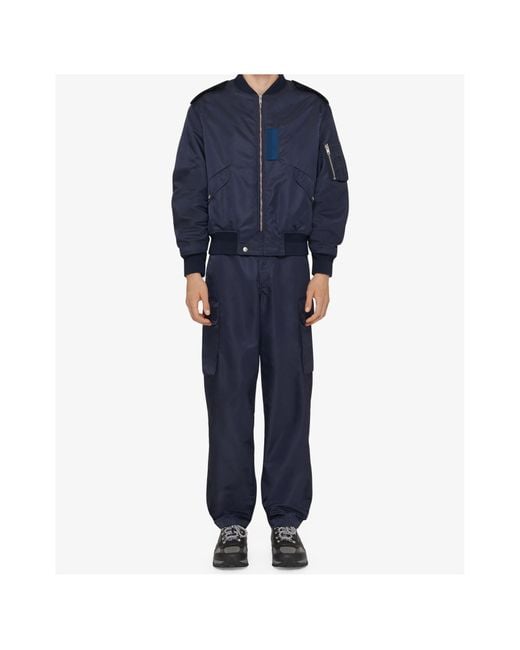 Givenchy Blue Medallion Embroidered Bomber Jacket for men