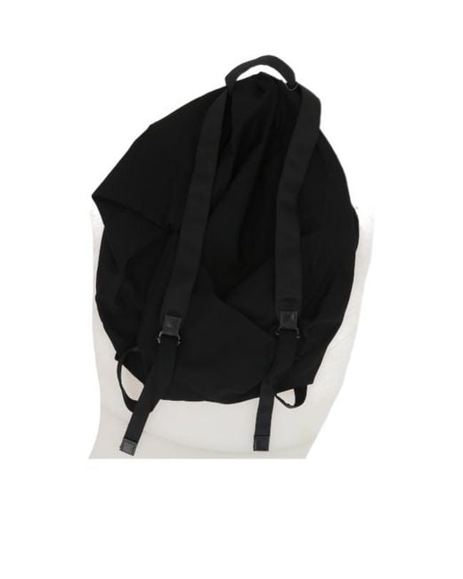 Yohji Yamamoto Black Draped Wool Backpack