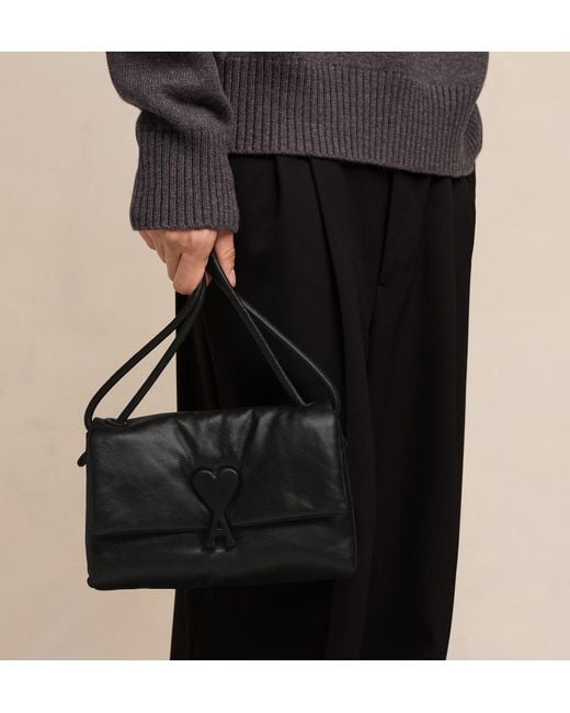 AMI Black Ami Voulez Vous Shoulder Bag for men