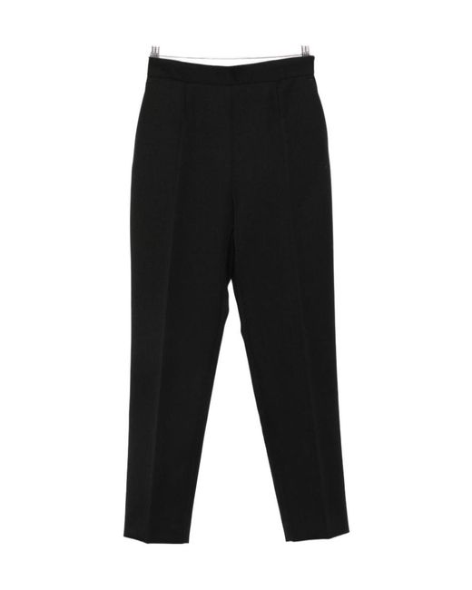 The Row Black Eranza Pressed-Crease Tailored Trousers