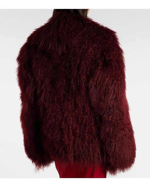 Nour Hammour Purple Mirja Shearling Jacket