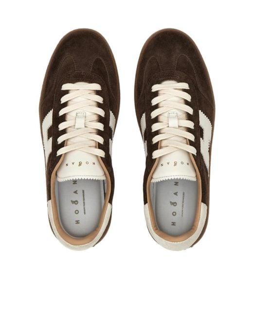 Hogan Brown Side H Patch Sneakers