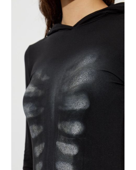AVAVAV Black X-Ray Printed Long-Sleeve Hoodie