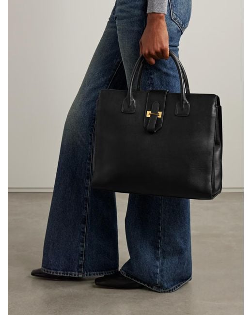 Nili Lotan Black Lou Leather Tote Bag
