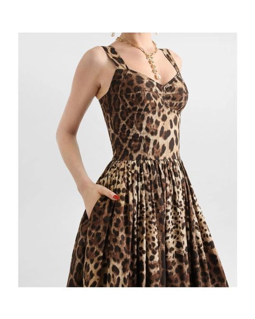 Dolce & Gabbana Multicolor Leo- Poplin Dress