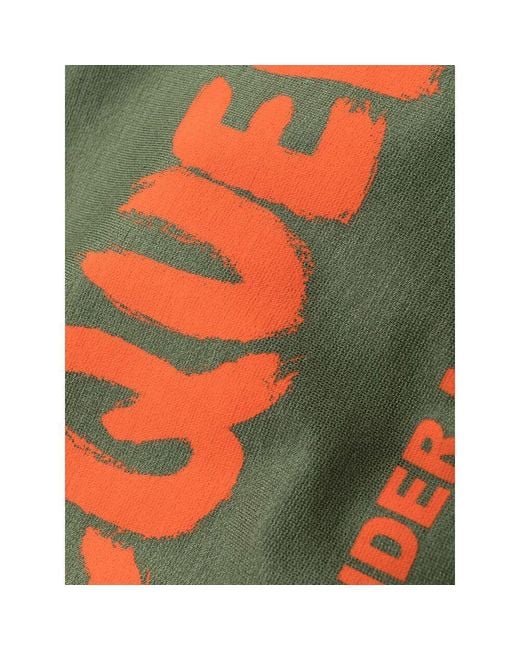 McQueen Green Rear Logo-Print Mini Dress
