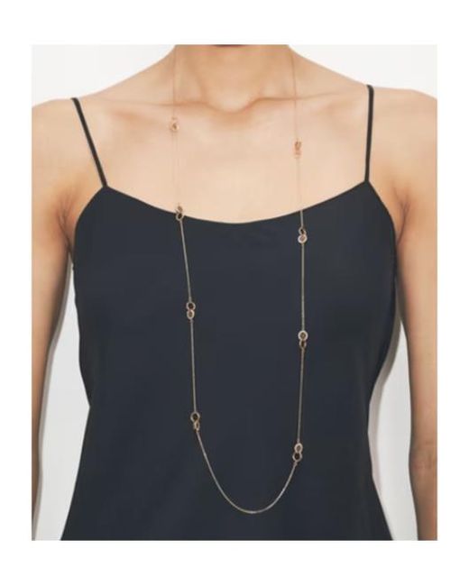 Tory Burch White Round-Motifs Long Necklace