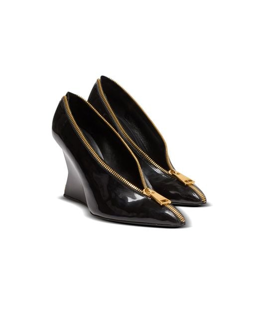 Balmain Black Zip Wedge Pumps