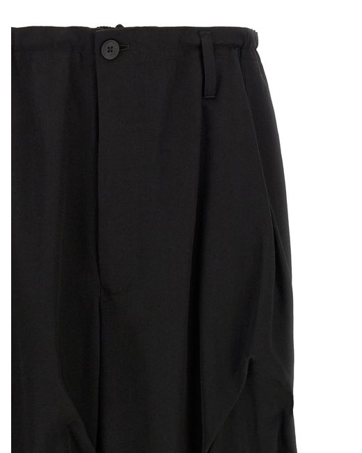 Yohji Yamamoto Black 'Tuck Pants' Pants for men