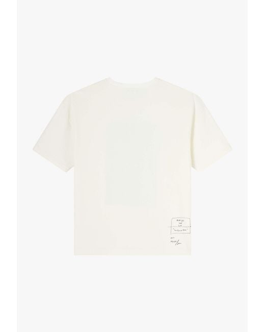 A.P.C. White Printed Crewneck T-Shirt for men