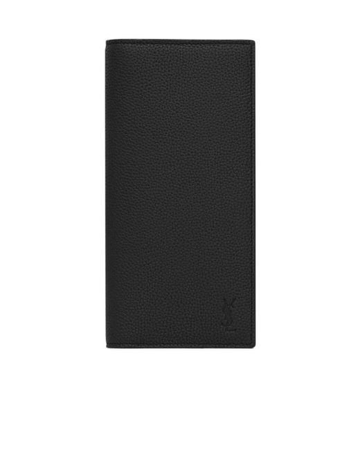 Saint Laurent Black Cassandre Shadow Continental Wallet for men