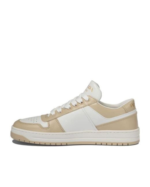 Prada White Downtown Lace-Up Sneakers