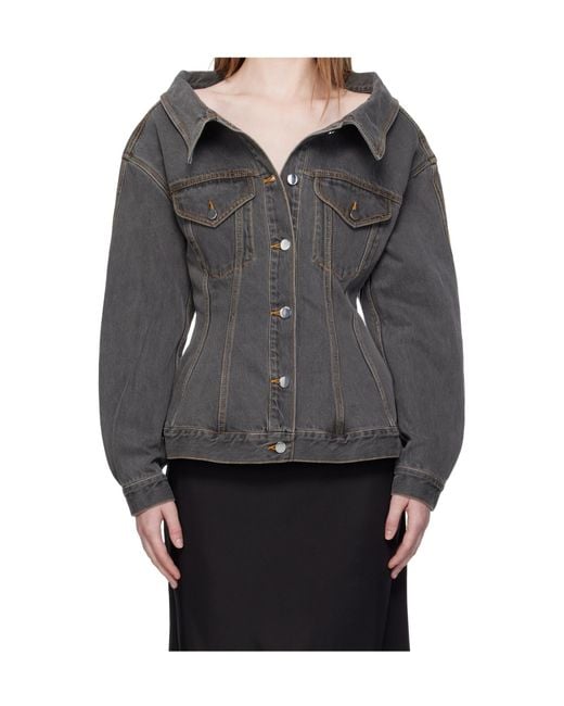Paris Georgia Gray Button-Down Denim Jacket