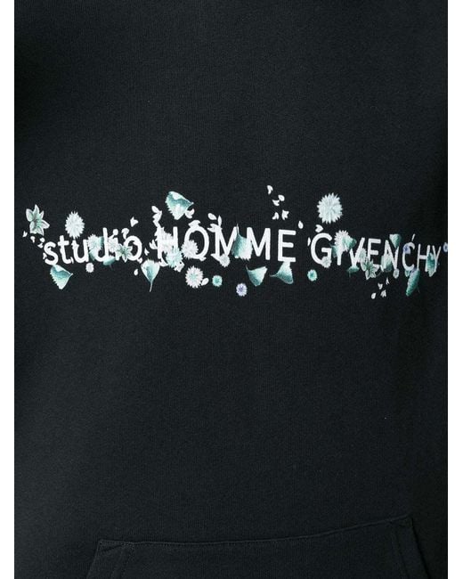 Givenchy Black Printed Hooded Sweater for men