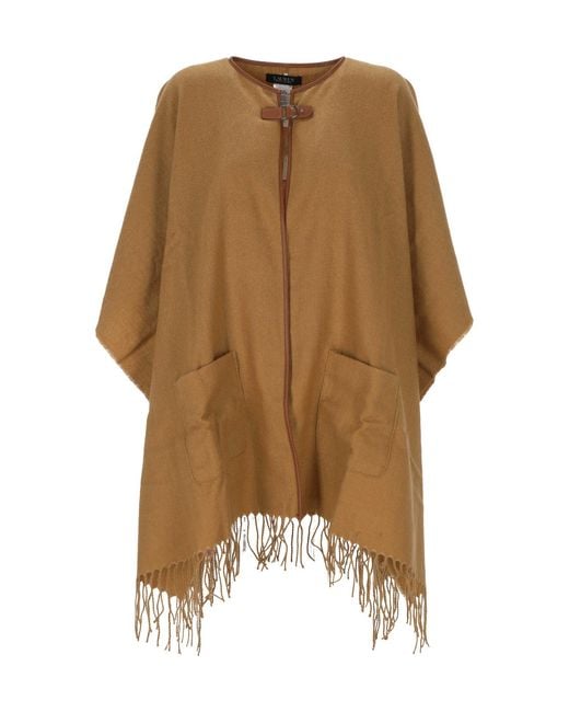 Ralph Lauren Brown Fringed Cape