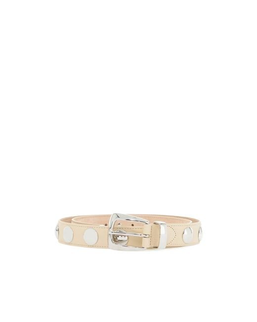 Khaite White Benny Embellished Buckled Belt