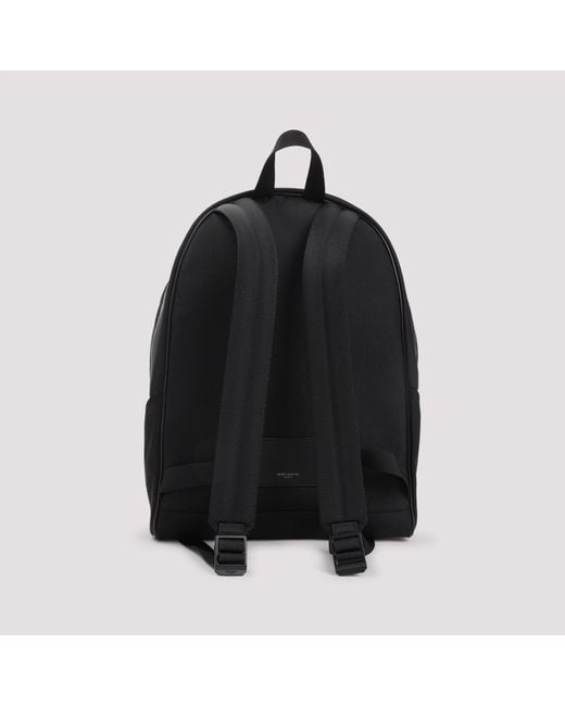 Saint Laurent Black Logo Debossed Zip-Up City Backpack for men