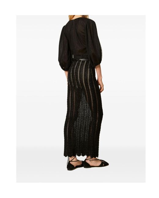 Twinset Black Knitted Maxi Skirt