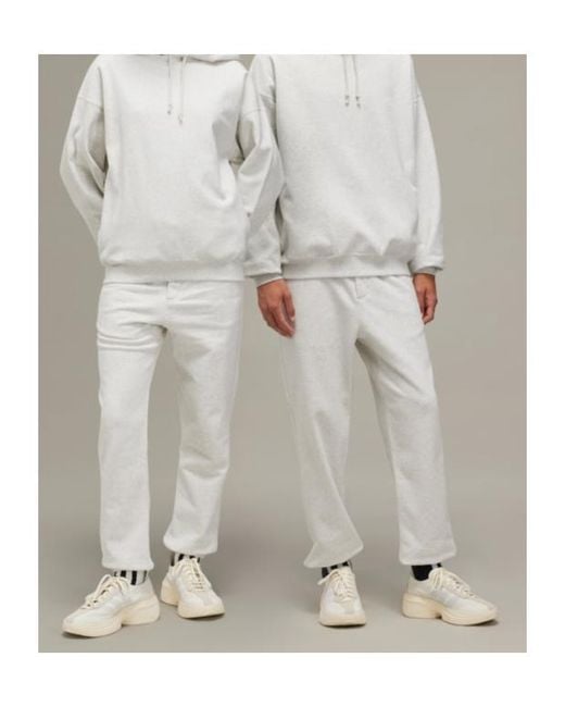 Y-3 Gray Brushed Terry Track Pants for men