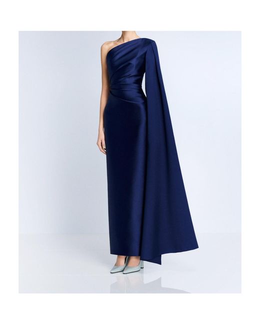 Solace London Blue One-Shoulder Maxi Dress