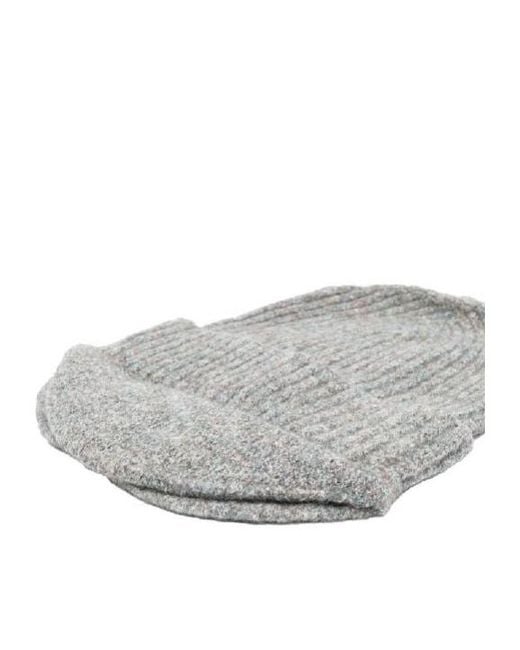 RANRA Gray Mélange-Effect Knitted Beanie for men