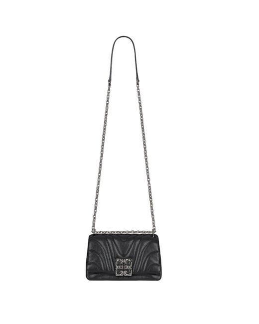 Givenchy Black Small 4G Plaque Quilted Shoulder Bag