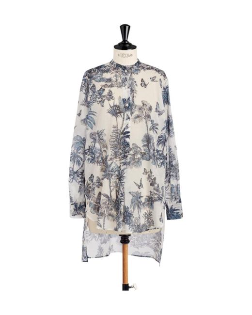 Dior White Iviera Long Blouse