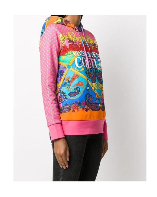 Versace Jeans Pink Paisley Fantasy Print Hoodie