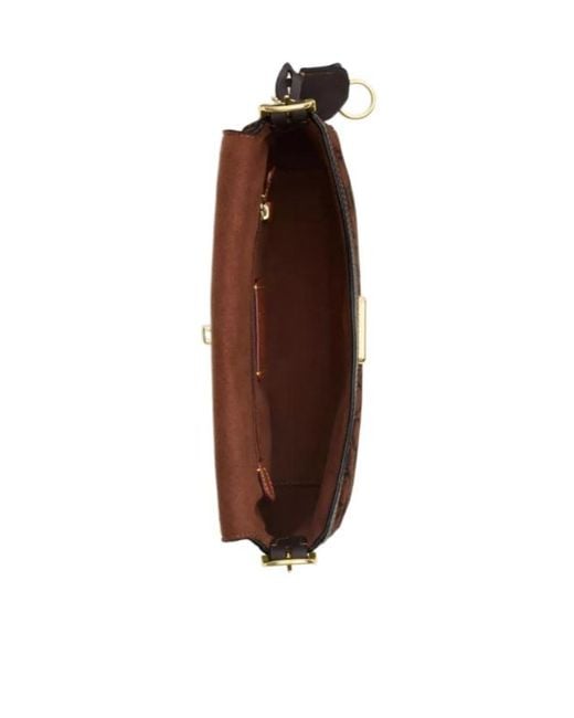 COACH Brown Etta Small Flap Shoulder Bag