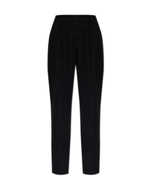 Emporio Armani Black Herringbone Pattern Trousers