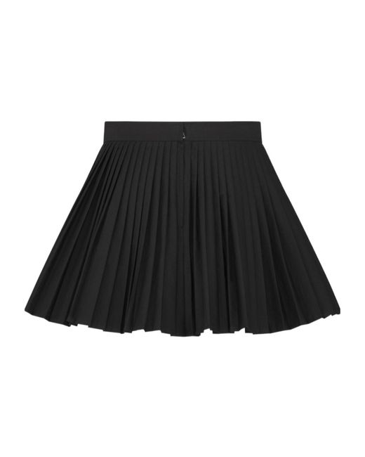 Dior Black Christian Logo Engraved Pleated Mini Skirt