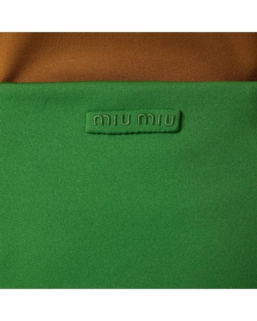 Miu Miu Green Technical Jersey Skirt