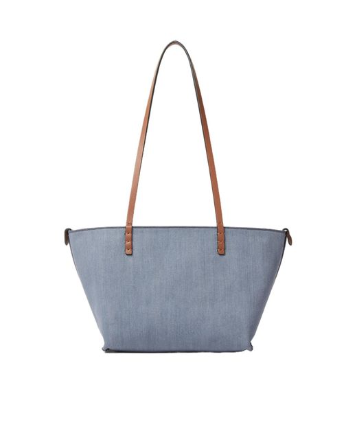 Fendi Blue Roll Ff Jacquard Small Tote Bag