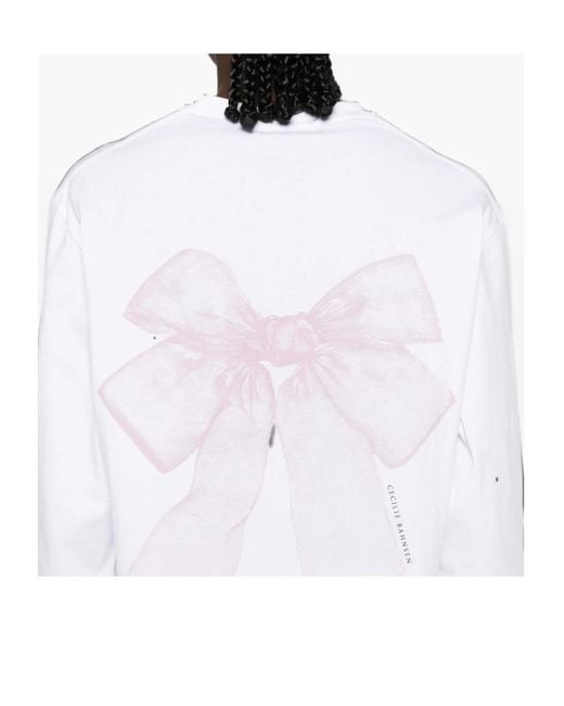 CECILIE BAHNSEN White Long-Sleeved T-Shirt