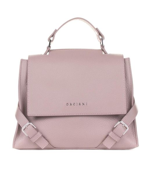 Orciani Pink Logo Rectangular Shoulder Bag