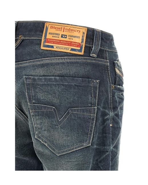 DIESEL Blue Belt-Loop Jeans for men