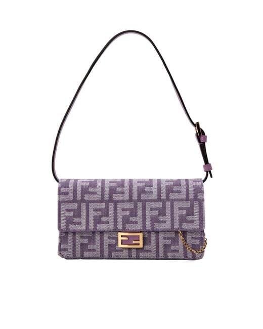 Fendi Purple Minimalist Clutch Bag