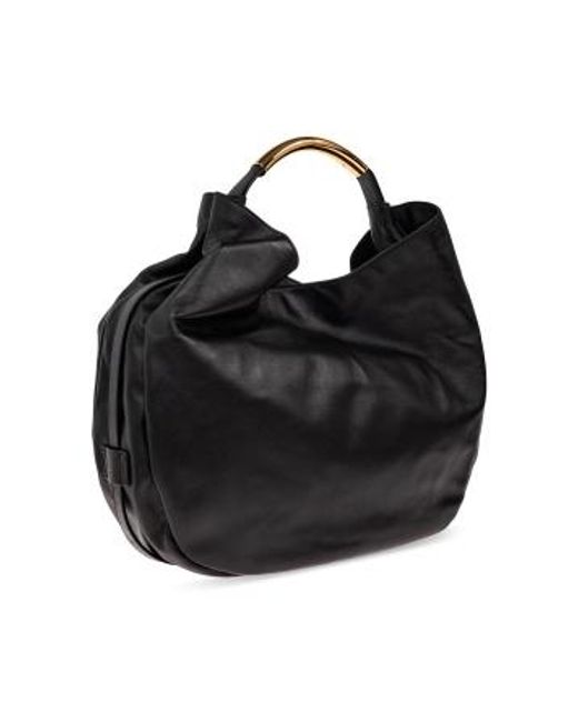 Moschino Black Logo Lettering Top Handle Bag