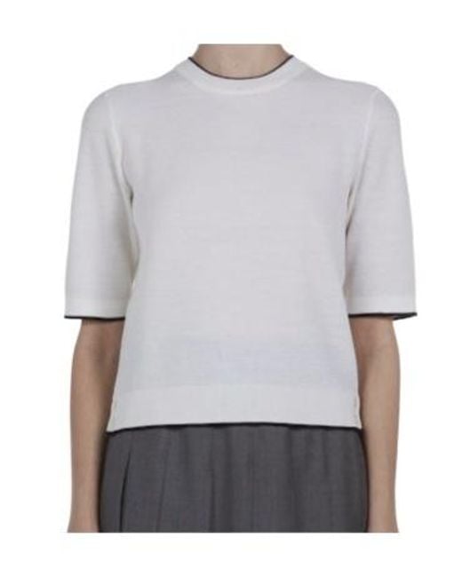 Thom Browne Gray 4-Bar Stripe Cotton T-Shirt