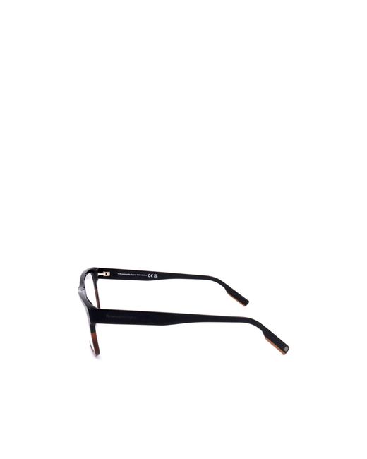 Zegna White Rectangle Frame Glasses for men