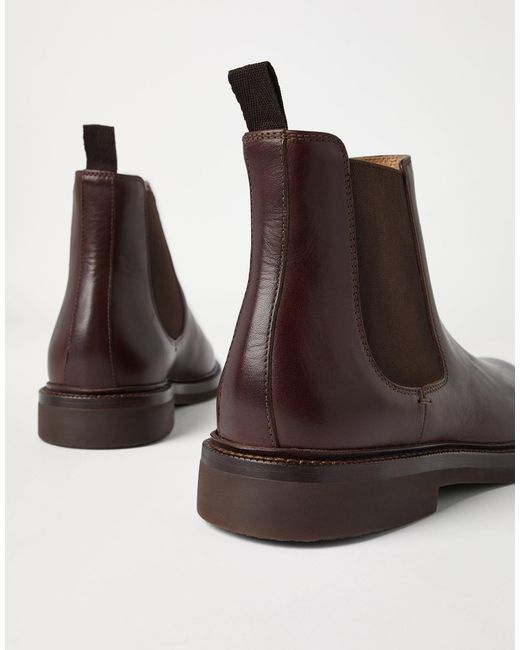 Brunello Cucinelli Brown Round Toe Chelsea Boots for men