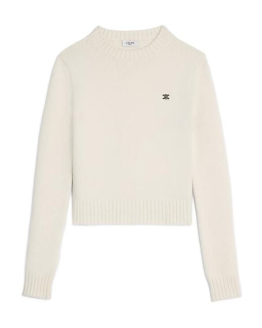 Céline White Crewneck Sweater
