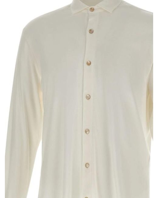 Eleventy White Classic Cotton-Blend Shirt for men