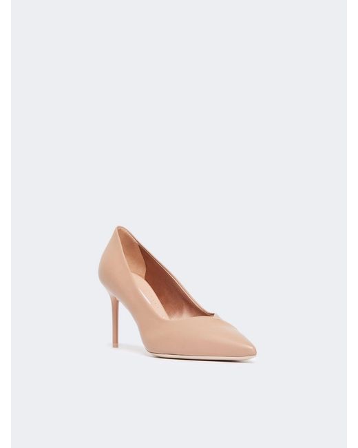 Max Mara Pink Nappa Leather Court Shoes