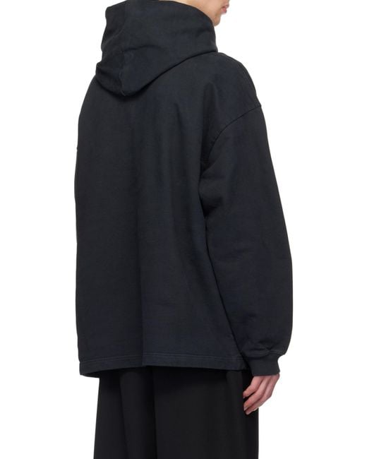 Acne Blue Logo Printed Oversized Hoodie