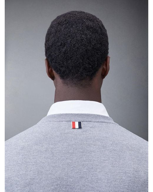 Thom Browne Gray Bar Stripe Crewneck Jumper for men
