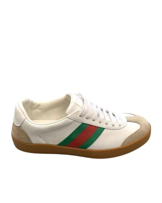 Gucci White Lace-Up Low-Top Casual Shoes