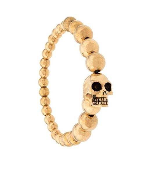 Alexander McQueen Metallic Skull Multibeaded Bracelet for men
